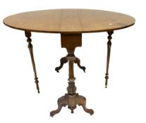 Victorian Walnut Sutherland table: Height 73cm,