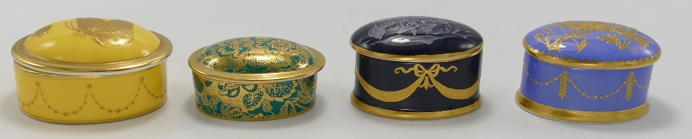 A collection of Minton prototype pill boxes: Date from 1990s including Pate sur Pate,