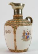 19th century Taylor Tunnicliffe Brandy decanter: Decorated with basket ware top & handle with coat