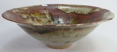 Graeme James studio pottery large bowl: Incised 'James' to base. 36.5cm diameter.