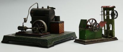 Bing Stationary Live steam engine: together with non matching hammer press