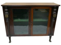 Regency Mahogany two door Side Cabinet: 82cm high x 107cm wide x 40cm deep.