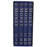 Monet catalogue Raisonne: Boxed set of four illustrated books by Daniel Wildenstein volumes I,II,