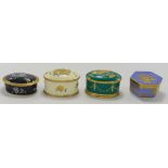 A collection of Minton prototype pill boxes: Date from 1990s including Pate sur Pate,