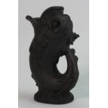 Wedgwood Black Basalt Gurgle Fish jug: Height 21cm.