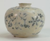 Chinese Vase Blue & White Squat Vase: height 7.