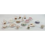 A collection of Spode miniature tea ware: Comprising various cups & saucers, tea pots, jugs etc.