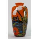 Anita Harris Dragonfly, Iris and Poppy vase: Height 21cm.