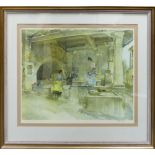 William Russell-Flint signed print of Provencal Caprice: In later gilt frame,