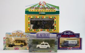 A large collection of Corgi die-cast cars: to include advertising vehicles,glory of steam,
