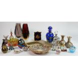 A collection of Art glassware and miniature oriental items: including Cloissone, porcelain,