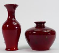 Bernard Moore small Flambe vase together with a Howsons small Flambe vase: Tallest height 12.5cm.