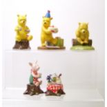 Royal Doulton Winnie the Pooh figures: Honey and tea is a very grand thing WP75, Tea for two WP77,