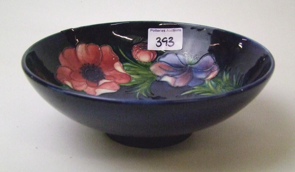 Early Moorcroft Anemone bowl: ( repair to rim). Diameter 22cm - Image 2 of 2