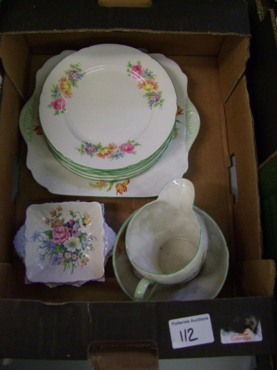 A collection of Shelley floral decorated tea and dinner ware: together with similar pin dishes