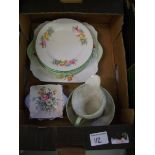 A collection of Shelley floral decorated tea and dinner ware: together with similar pin dishes