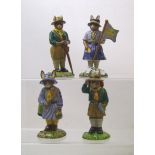 Royal Doulton Bunnykins figures Scout Leader DB432, Boy Scout DB430, Girl Guide DB431, Guide