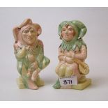 A pair of Royal Doulton toby jugs: Jester and lady Jester, both limited edition