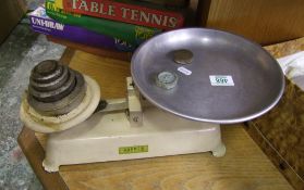 Vintage kitchen scales: with weights