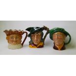 Royal Doulton large character jugs: Old king cole, 'Arriet and the pied piper (3)