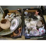 A mixed collection of items to include: decorative plates, jug, commemorative items, Royal Doulton