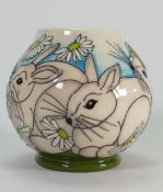 Moorcroft daisy rabbit vase: Height 10cm, boxed
