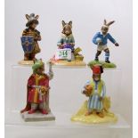 Royal Doulton Bunnykins figures to include: DB313 Betsy Ross, DB 314 Egyptian, DB 315 Arabian