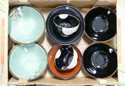 Eight Japanise bowls: various sizes and colours