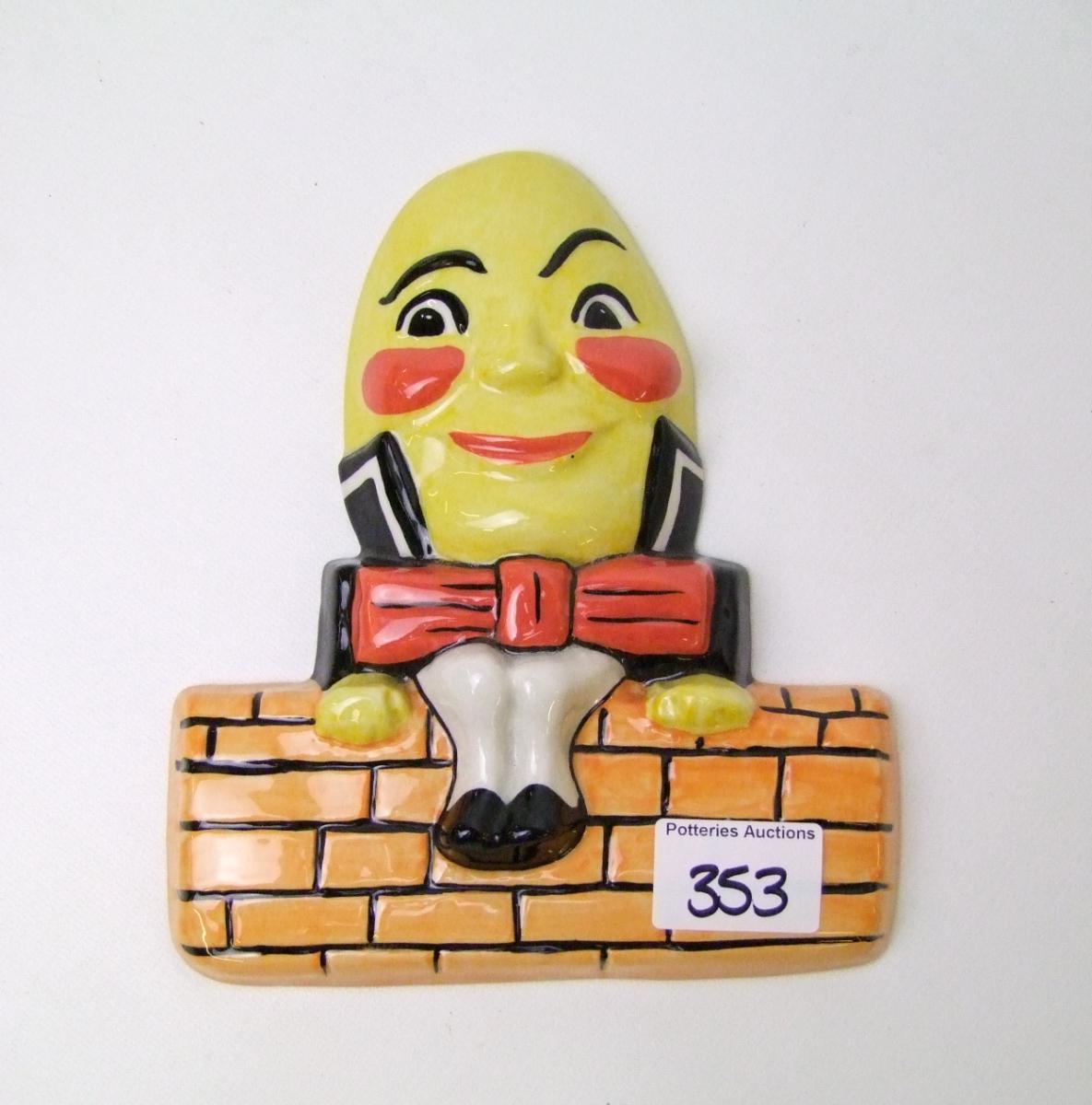 An early Lorna Bailey wall plaque: Humpty Dumpty