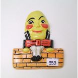 An early Lorna Bailey wall plaque: Humpty Dumpty