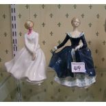Royal Doulton lady figures: Mary HN2374 and Janine HN2421 ( 2nds)
