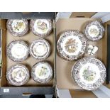 A collection of Royal Worecster Palissy Game Bird Dinner ware : to includes plates, rimmed bowls,