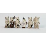 Beswick cat choir conductor: saxaphone x 3 and cello together with a penguin chick 801 (6)