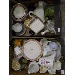A mixed collection of items to include: Novelty jugs, decorative dinner ware, floral similar items