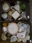 A mixed collection of items to include: Novelty jugs, decorative dinner ware, floral similar items