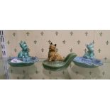 Three small dog theme ashtrays: to include wade