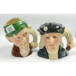 Royal Doulton large Character jugs: Christopher Columbus D6891 & Leprechaun D6847(2)