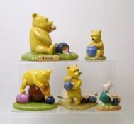 Royal Doulton Winnie the Pooh figures: Pooh began to eat WP28, Piglet and the honeypot WP29, All the