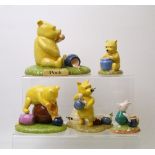 Royal Doulton Winnie the Pooh figures: Pooh began to eat WP28, Piglet and the honeypot WP29, All the