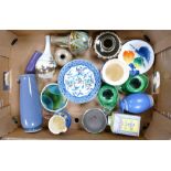 A mixed collection of items to include: studio pottery Lochgilphead vase, German folk pottery,