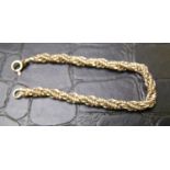 Silver Rope Chain Bracelet 10.7 grams: