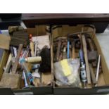 A collection of Carpenter Tools, Hammers, Spanners, Saws etc (2 trays):