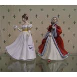Royal Doulton lady figures: Kathleen HN3609 and seconds Rachel HN2936