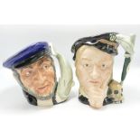 Royal Doulton large Character jugs: Capt Ahab D6500 & Hamlet D6672(2)