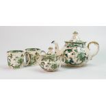 Masons chartreuse items to include: Teapot , sugar bowl & two cups(4)