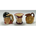 Royal Doulton small Character jugs: The Cardinel, John Barleycorn & Gone Away D6538(3)