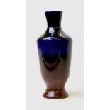 Cobridge stoneware / Black Ryden high fired vase: graduated in blue and purple. Trial piece dated