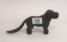 A cast iron nutcracker in dog form,