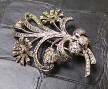 Vintage Silver Marcasite Broach