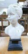 Large Classical Resin Bust of a young girl: height 46cm